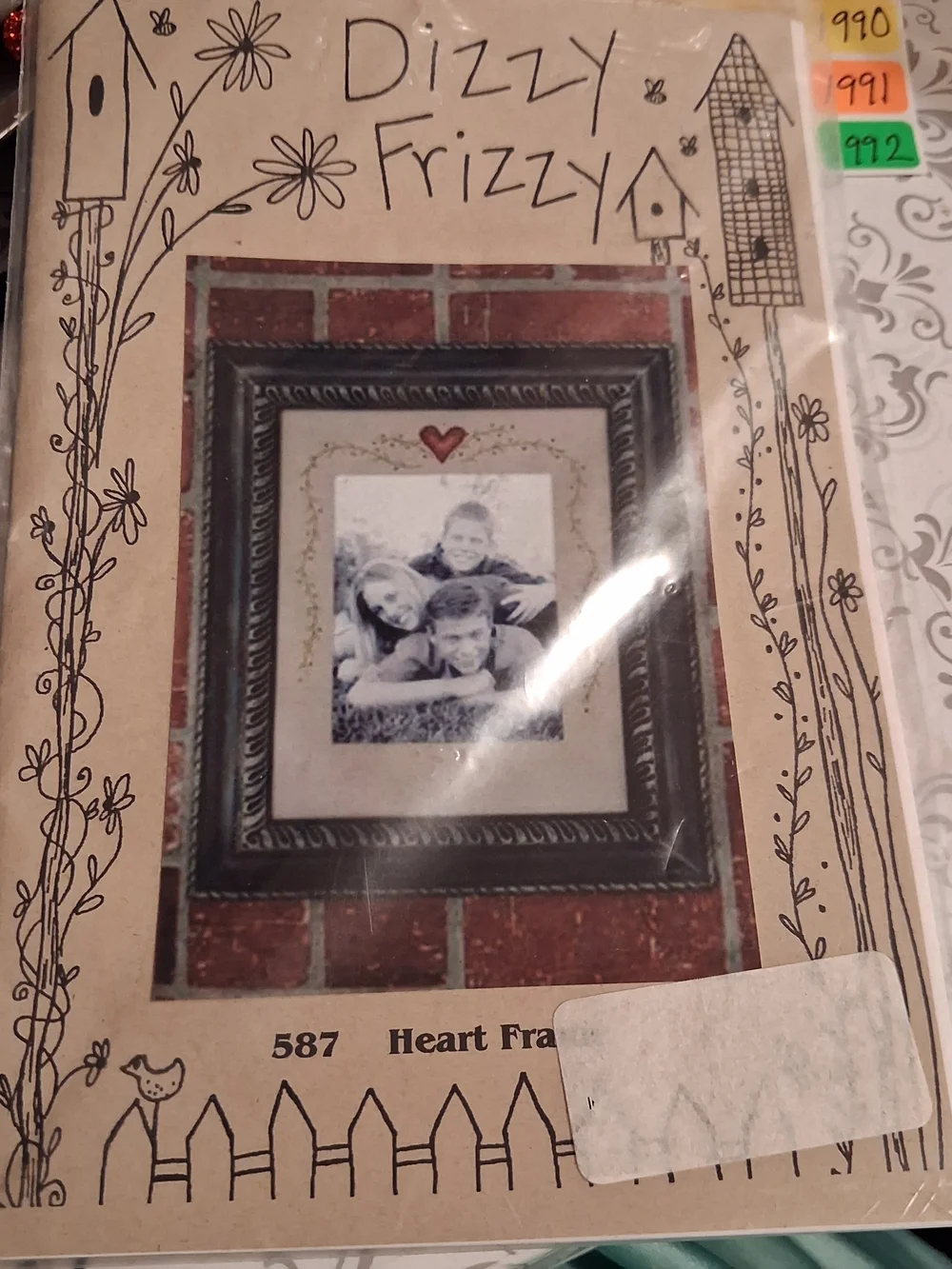 Heart Frame Needle Arts Instructions Dizzy Frizzy Vintage 2003 Analog Hobbies